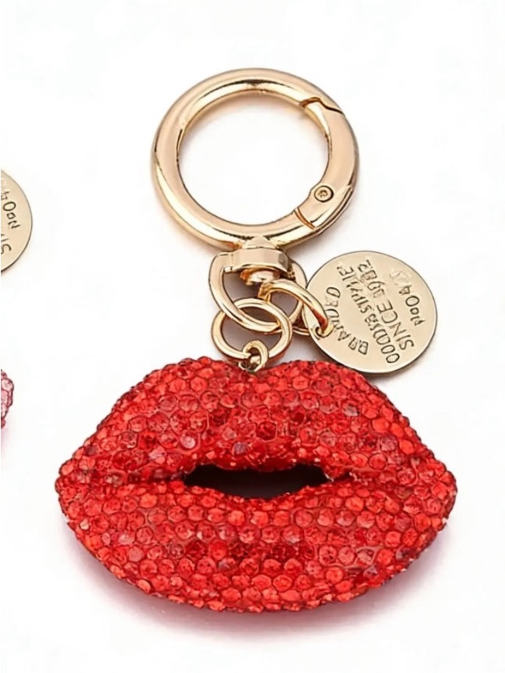 Red Crystal Lip Keychain Bag Charm key chain - Accessories New in package